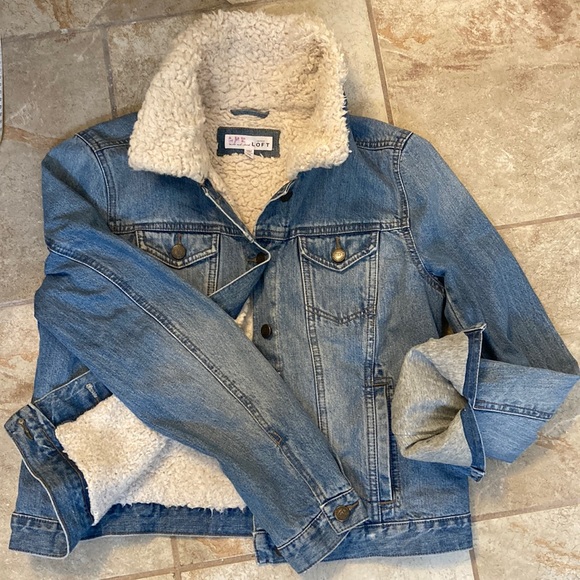 LOFT Jackets & Blazers - Loft Sherpa lined Jean jacket arms lined with t-shirt fabric MEDIUM very WARM